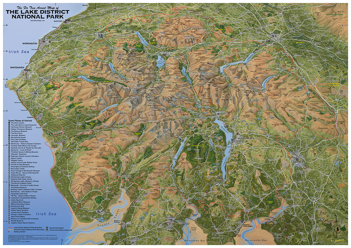 Panoramic Map of the Lake District